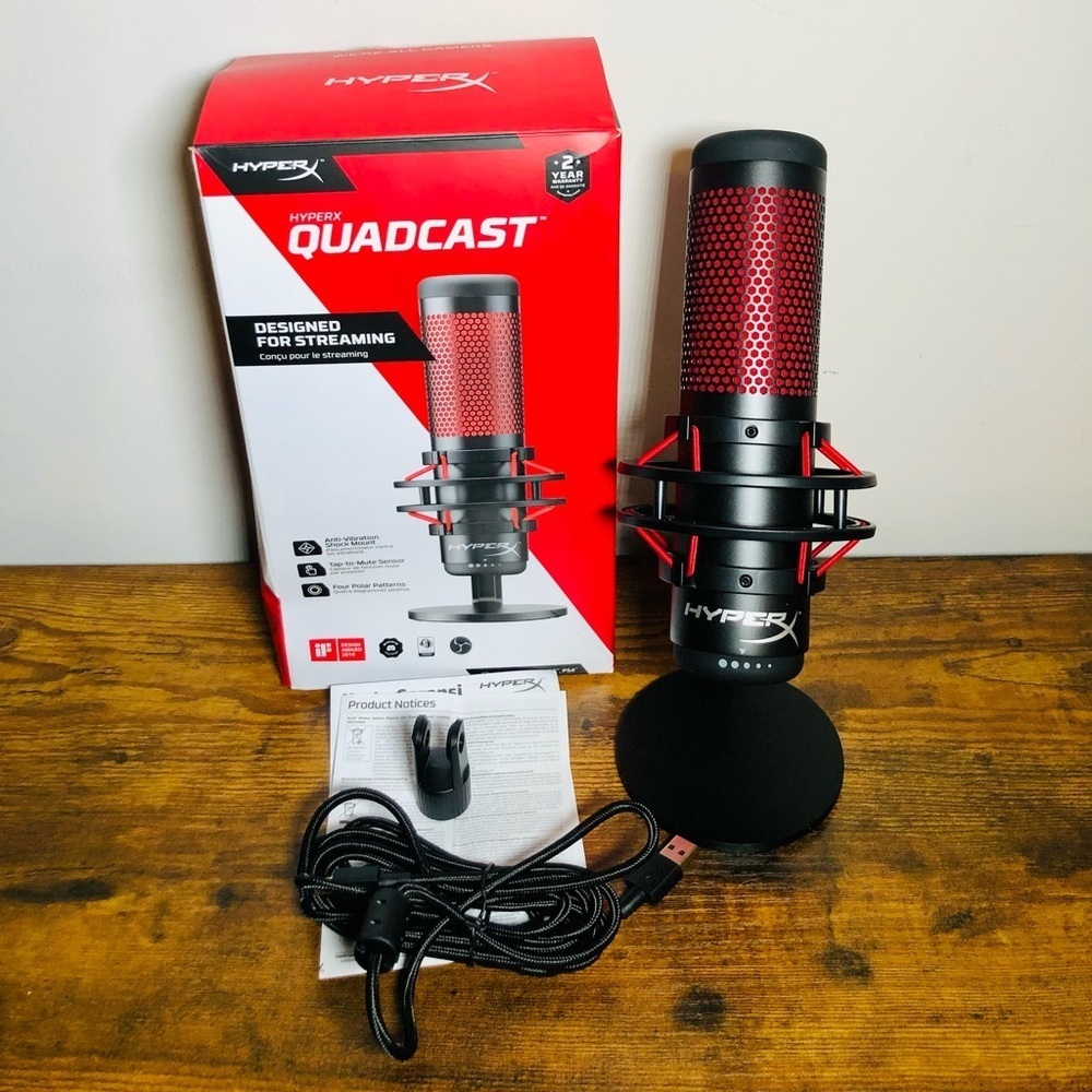 NWOT HYPERX Quadcast Streaming Gaming Podcast Microphone.